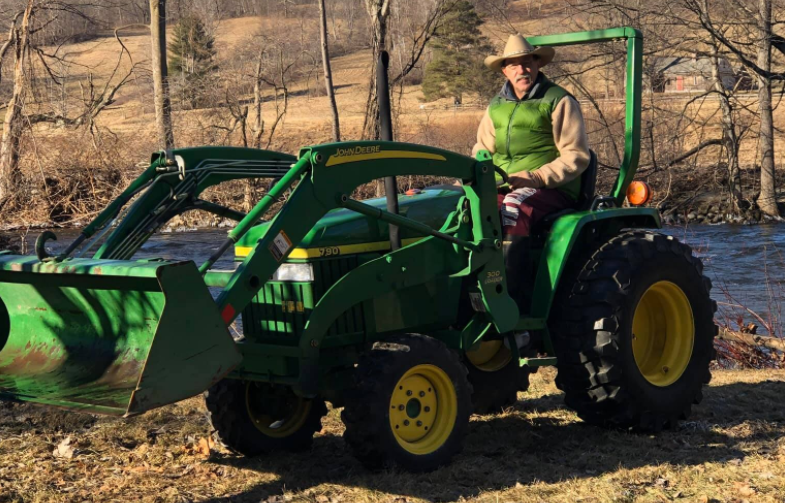 farmer using John deer tractor